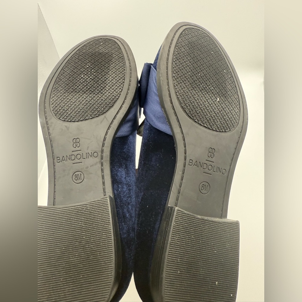 Bandolino Navy Velvet Loafers with Bow - Picture 5 of 5